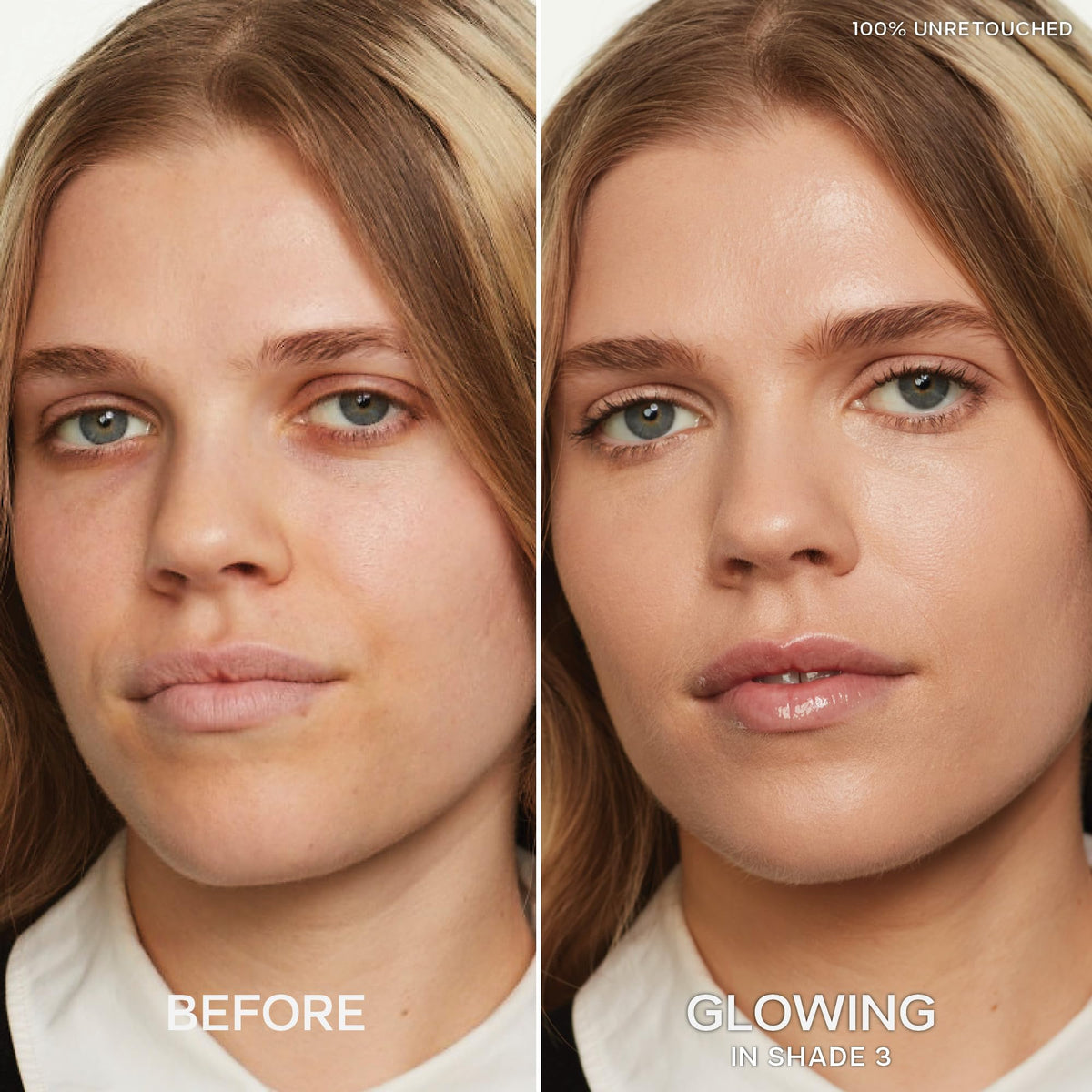Saie creamy texture swipe demonstrating blendability and natural finish