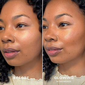 Saie Sun Melt open balm texture close-up, shows creamy consistency for smooth blending