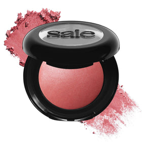Saie compact front view showing shade Mia and clean design benefit