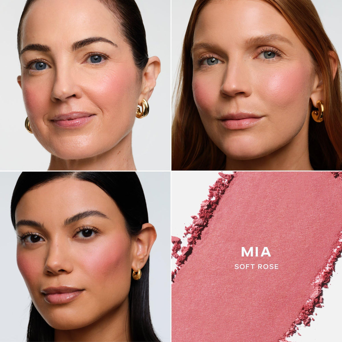 Saie close-up of baked blush texture highlighting velvet finish benefit