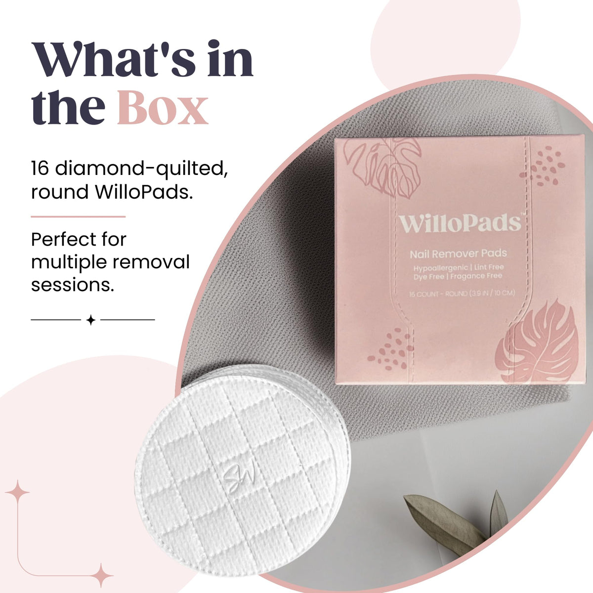 Saint Willo pad held in a hand for scale, shows compact refill size advantage