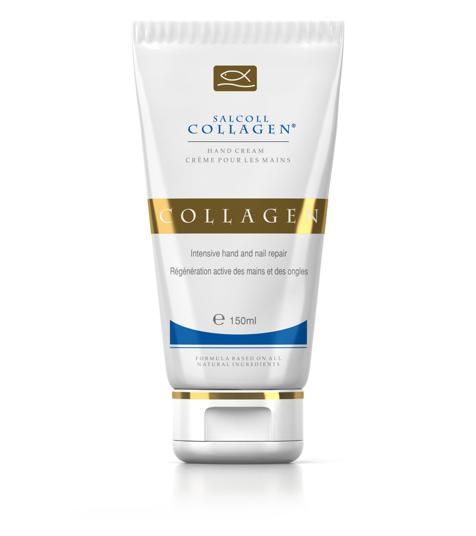 Salcoll front tube 150ml showing branding and product size benefit