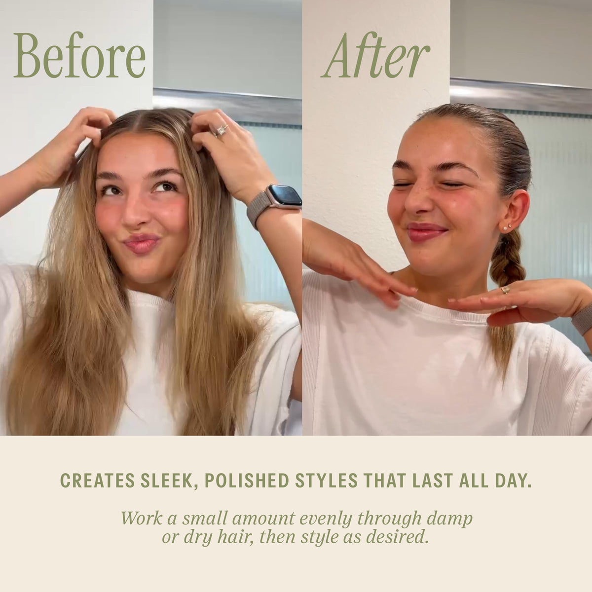 SALEE cream in hand being applied, shows easy distribution and control