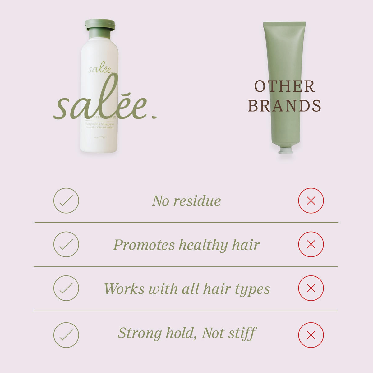 SALEE cream texture close-up, demonstrates smooth glide and lightweight feel