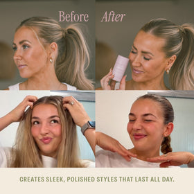 SALEE. wax used on hairline showing flyaway control and polished finish