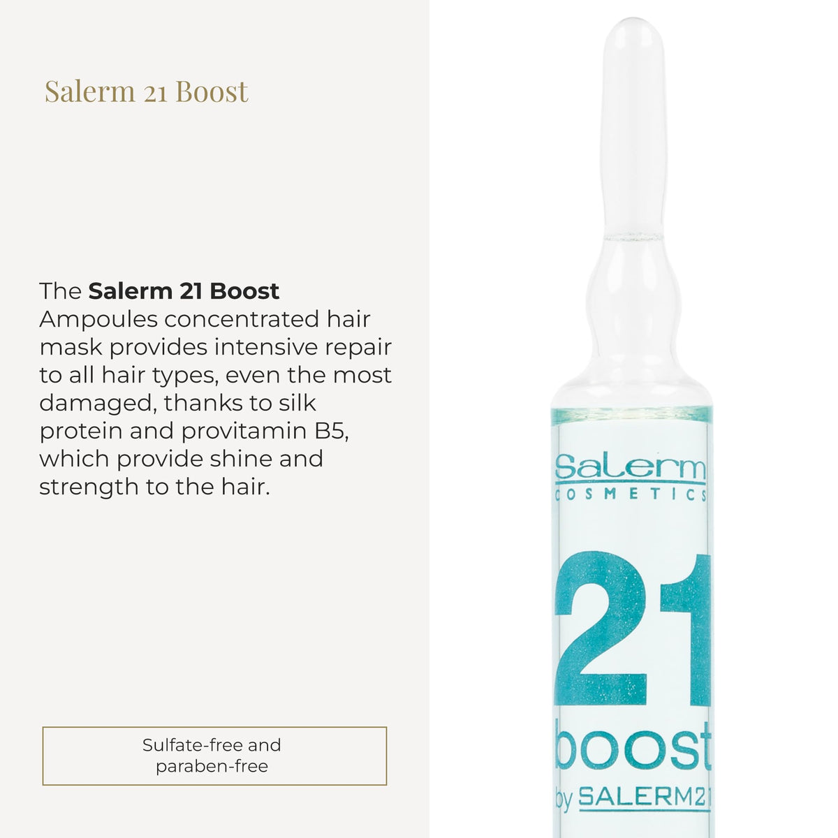 SALERM ampoule close-up highlighting single-dose convenience and potency