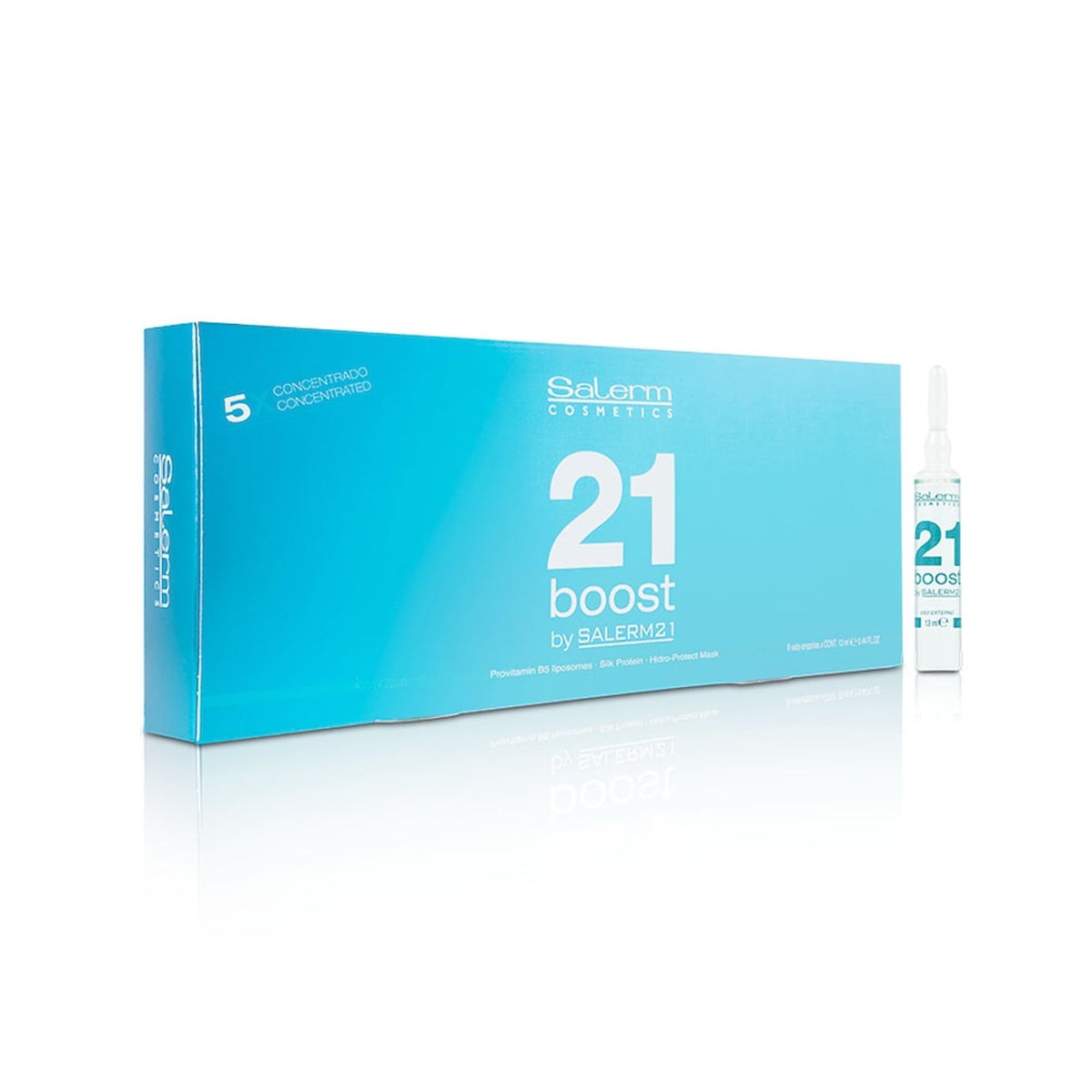 SALERM front packaging showing eight ampoules and product benefits