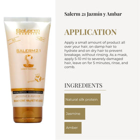 SALERM mask on hair being rinsed for intense repair and shine