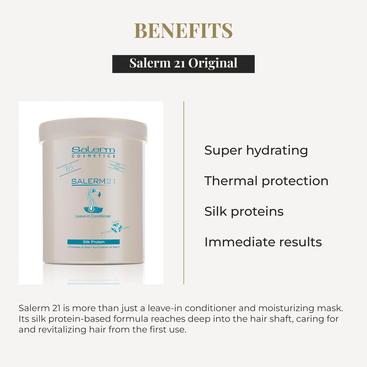 SALERM 21 texture close-up pomade-thin drop showing smooth formula