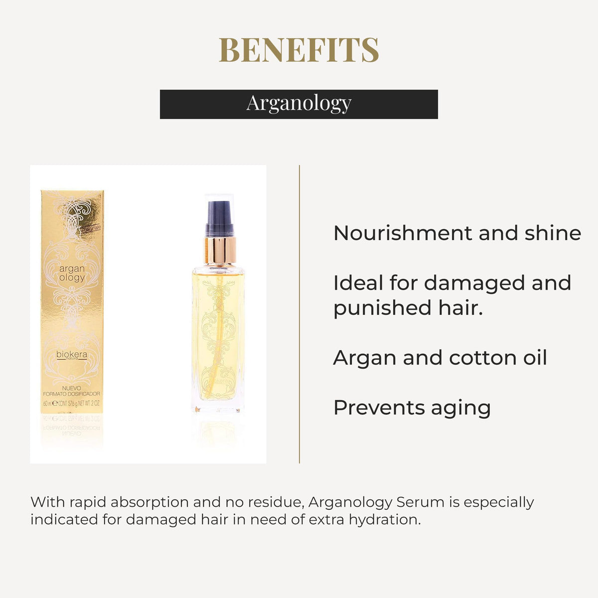 SALERM Arganology oil texture close-up on hand, shows lightweight absorption