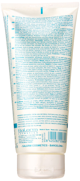 SALERM silk-protein texture close-up demonstrating creamy finish and instant detangling effect