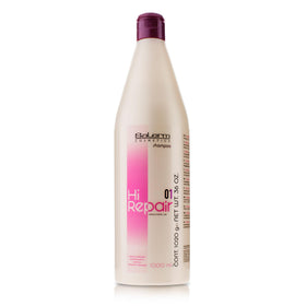 SALERM Hi Repair shampoo front bottle view showing professional size and benefits