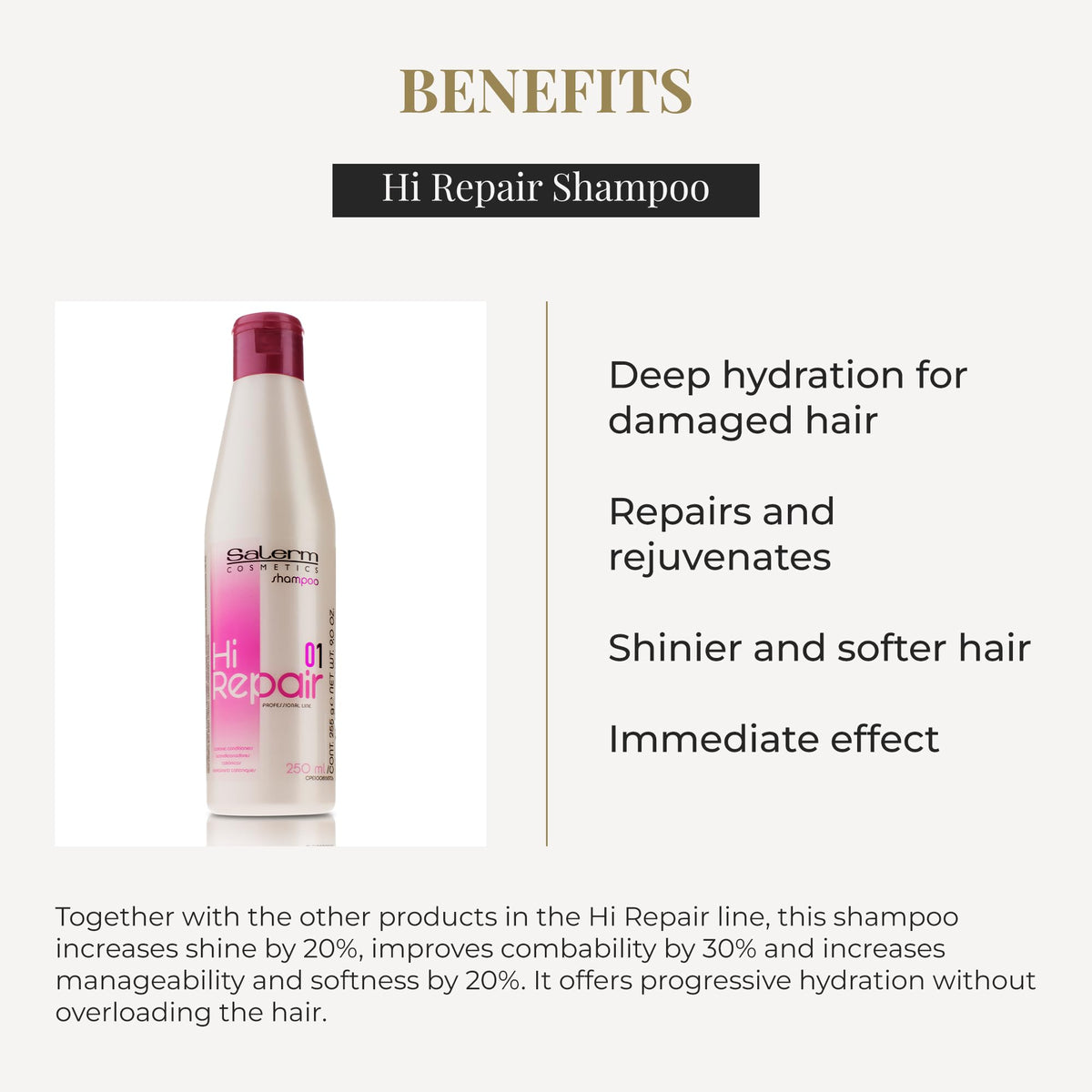 SALERM dispensing shampoo foam from bottle for gentle cleansing