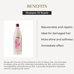 SALERM Hi Repair shampoo texture foam close-up demonstrating gentle lather benefit