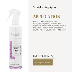 SALERM applied on hair being straightened with flatiron for safer styling results