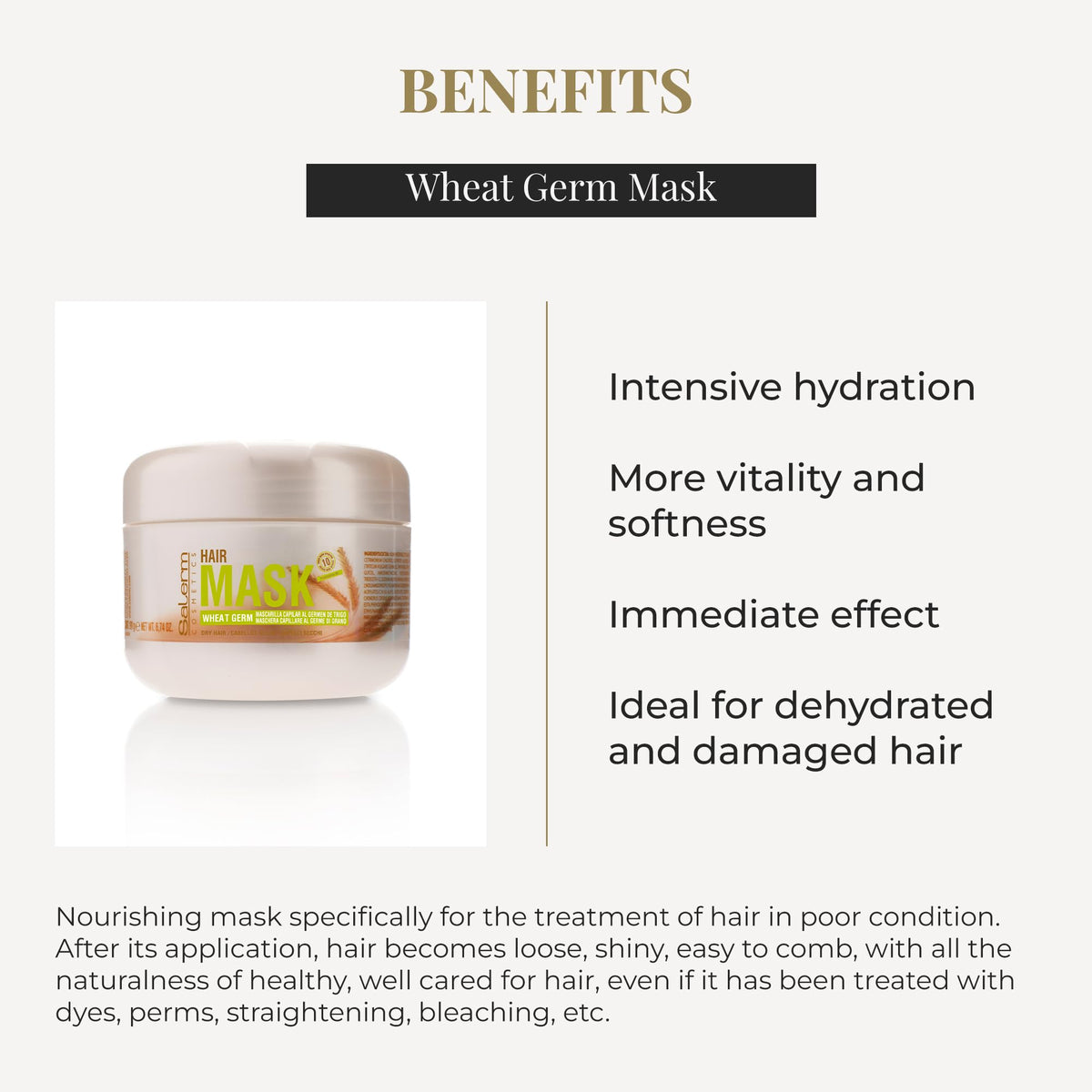 SALERM applied to towel-dried hair demonstrating even coverage and easier detangling