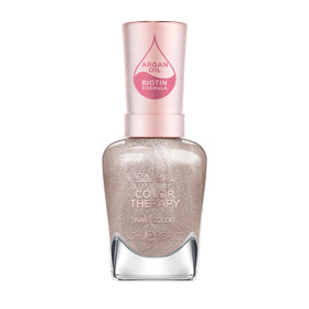 Sally Hansen bottle front view showing khaki beige shade and glossy finish