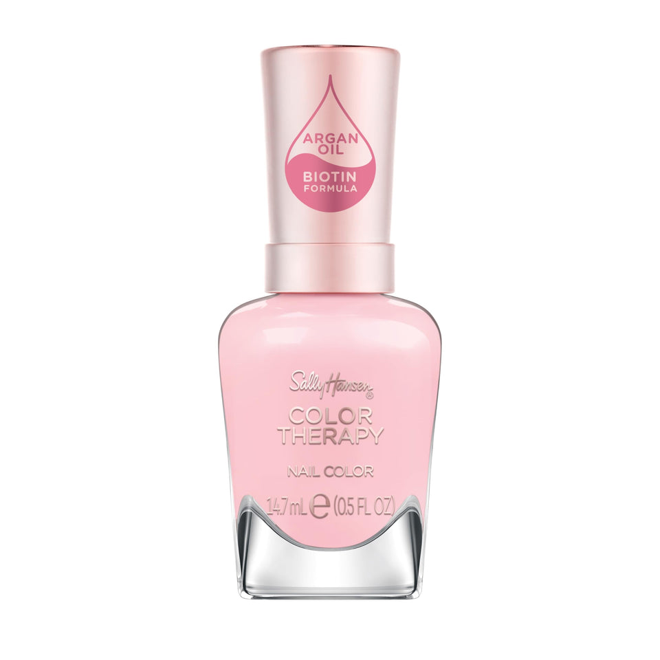 Sally Hansen bottle front view showing ivory-pink shade and brand benefit