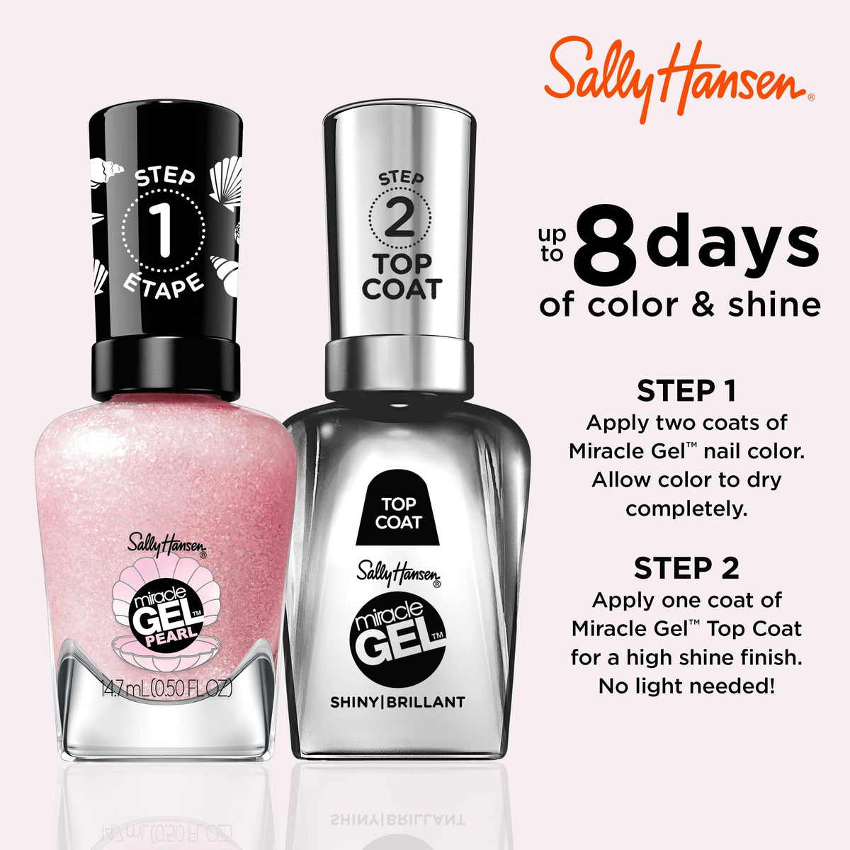 Brush stroke of Pink Sand polish demonstrating smooth application and sheer pearlescent payoff