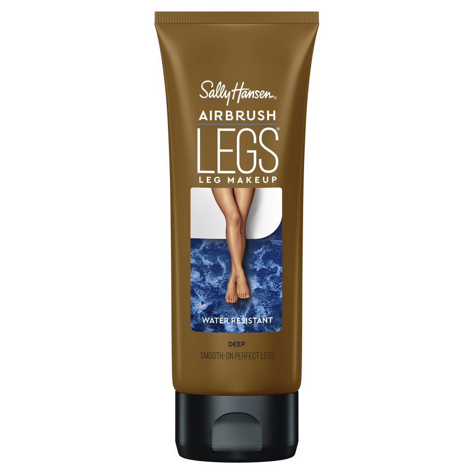 Sally Hansen Airbrush Legs front packaging showing shade Deep and benefits