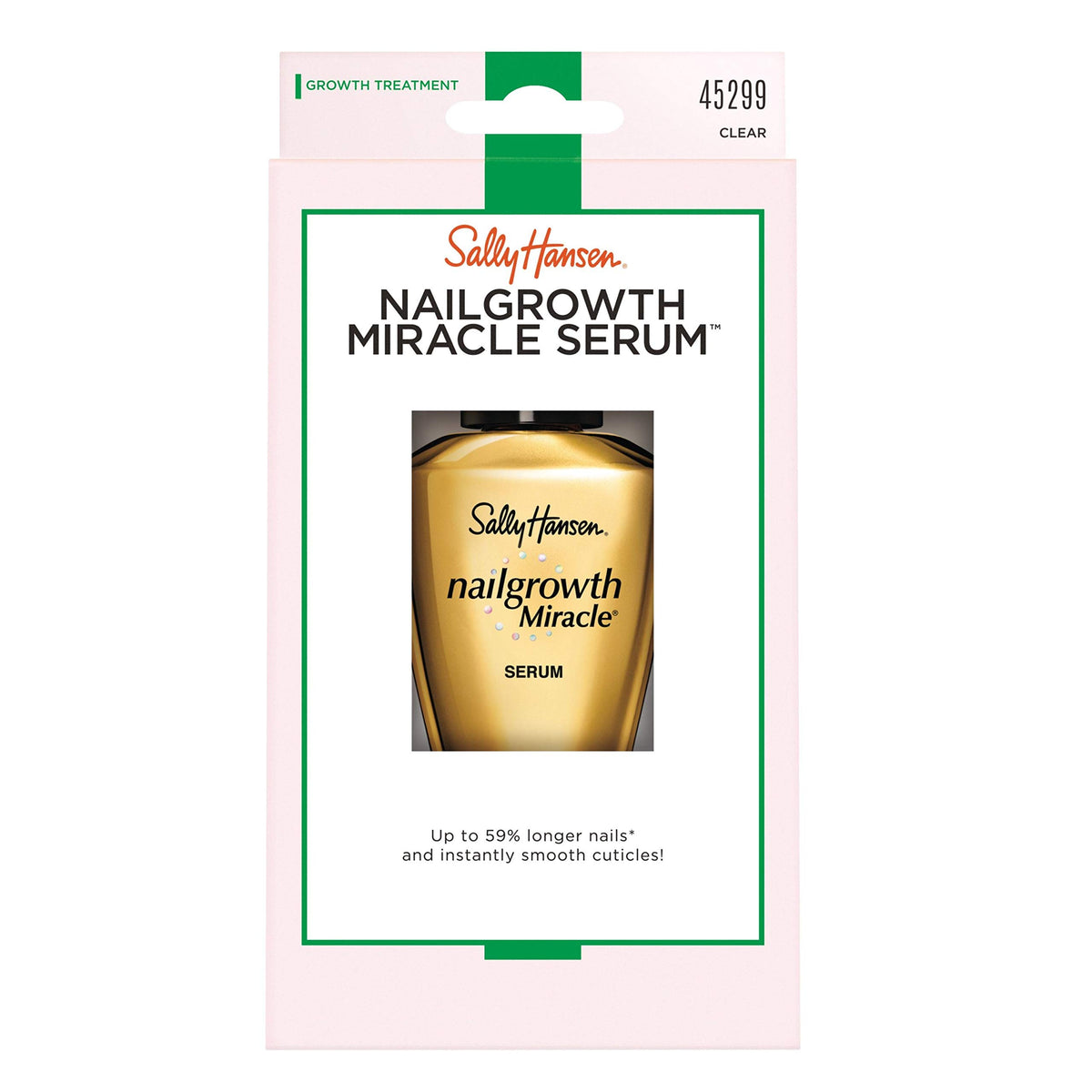 Close-up of Sally Hansen brush applying serum to nail for precise strengthening