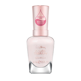 Sally Hansen bottle front view showing light pink shade and glossy finish