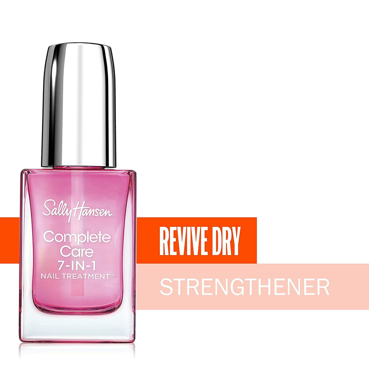 Sally Hansen clear texture swatch highlighting hydrating, non-gummy finish