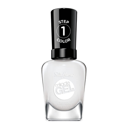 Sally Hansen bottle front showing Cuddle Puddle light gray shade and glossy finish