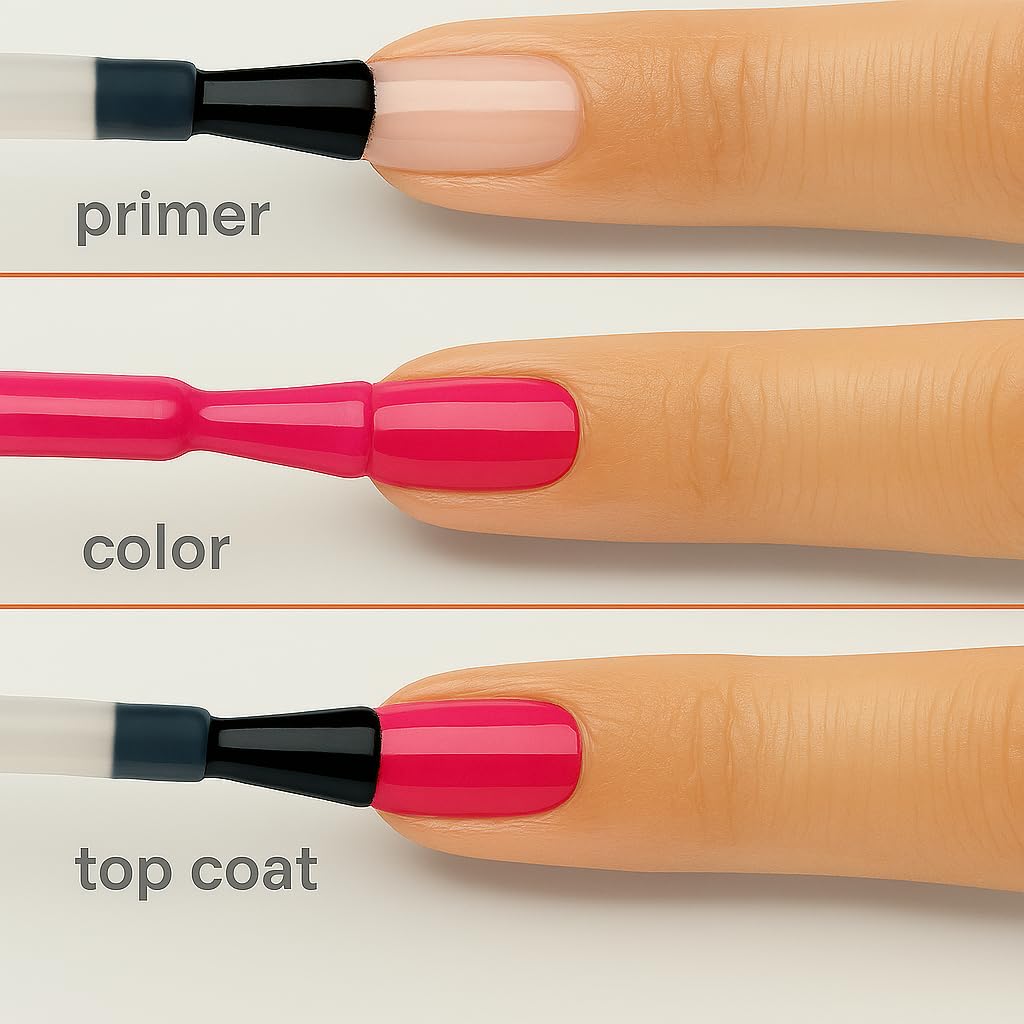Nail wheel swatch of Sally Hansen Electric Pop showing opaque hot-pink color payoff