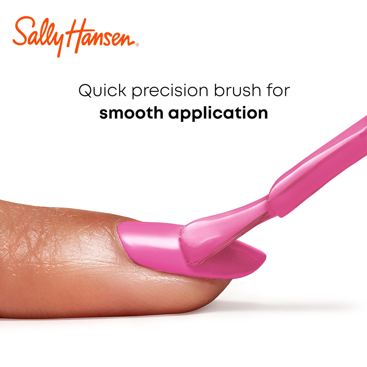 Close-up of Sally Hansen polish texture highlighting thick pigmented, glossy formula