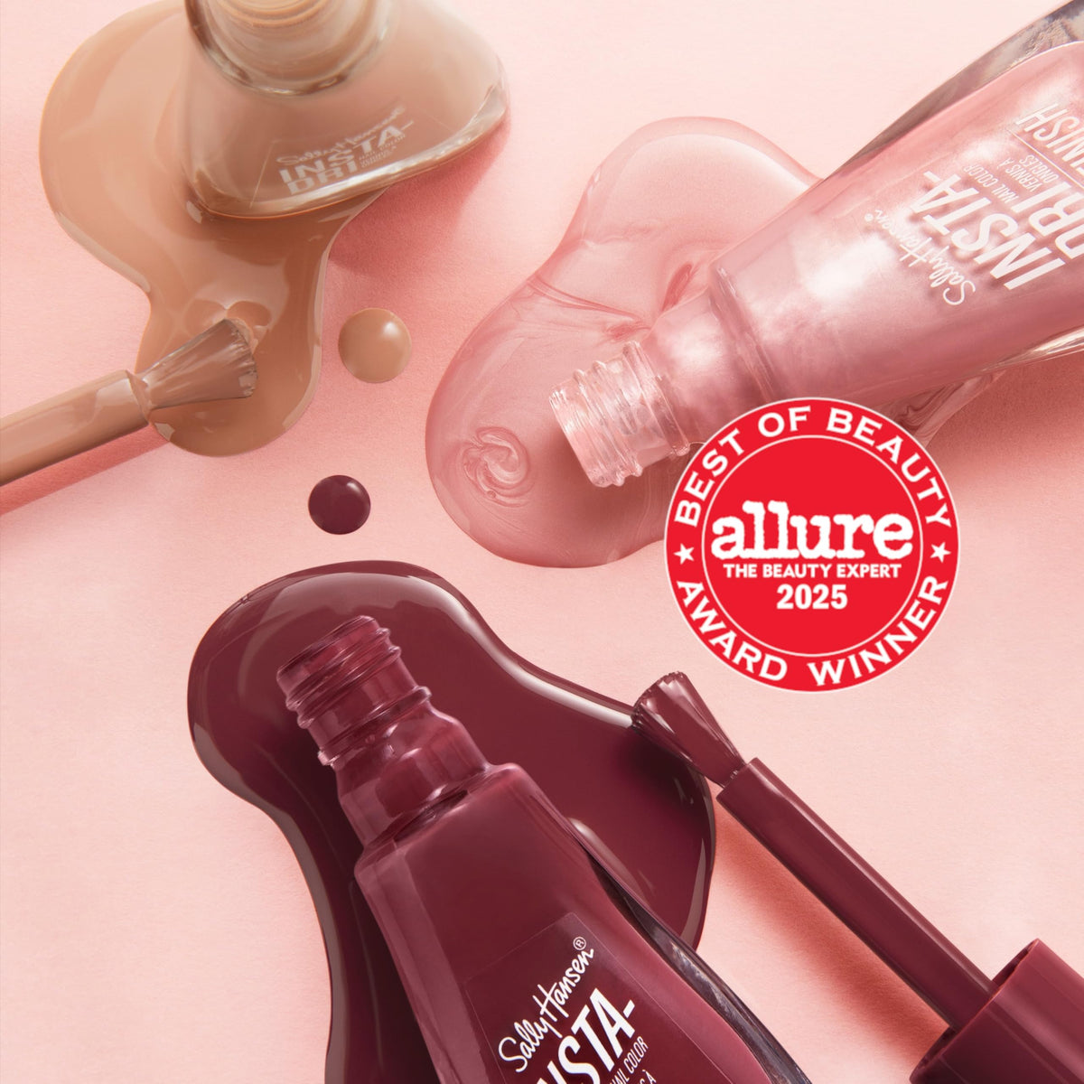 Sally Hansen manicured nails in lifestyle scene showing long-lasting glossy wear