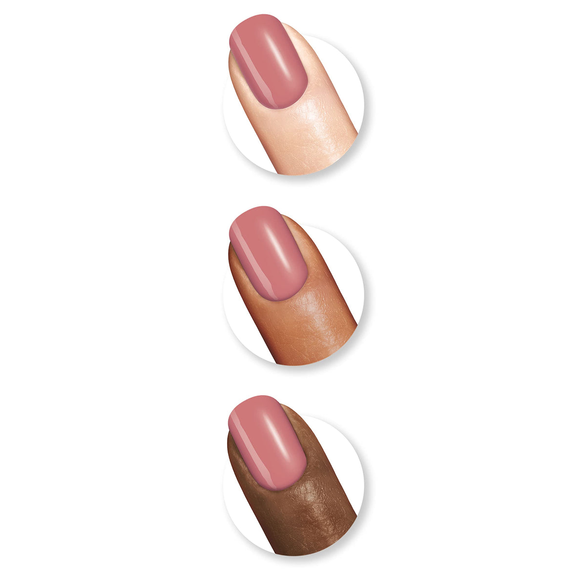 Sally Hansen bottle held in hand in lifestyle setting showing wearable everyday polish