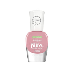 Sally Hansen front bottle showing Pinky Clay shade and shiny finish benefit