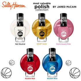 Sally Hansen nails painted with Point Guard Pink showing long-lasting glossy wear