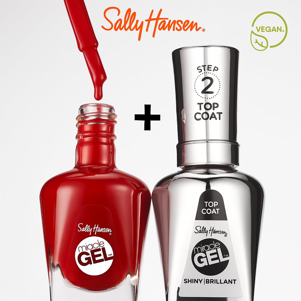 Sally Hansen polish being applied to nails showing easy two-step benefit