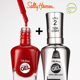 Sally Hansen polish being applied to nails showing easy two-step benefit