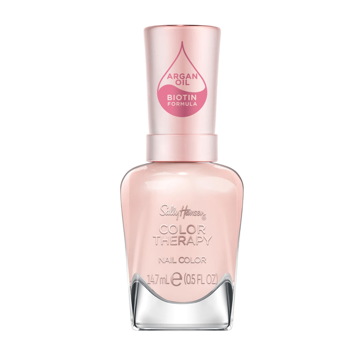 Sally Hansen Savasan-ahhh front bottle shows glossy finish and color payoff
