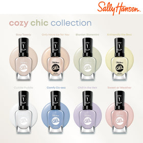 Sally Hansen shade comparison strip highlighting Sweet-er Weather opacity benefits