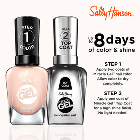 Sally Hansen bottle next to a coin for scale to show compact travel-friendly size