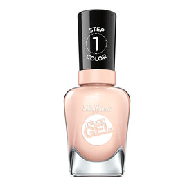 Sally Hansen bottle front packaging shows sheer pale pink shade and glossy finish