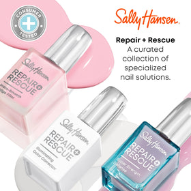 Sally Hansen size comparison bottle next to common items for scale
