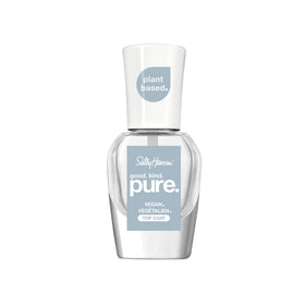 Sally Hansen top coat bottle front showing clear glossy finish benefit