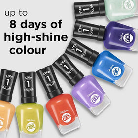Sally Hansen paired with Miracle Gel Top Coat for enhanced gloss and chip resistance