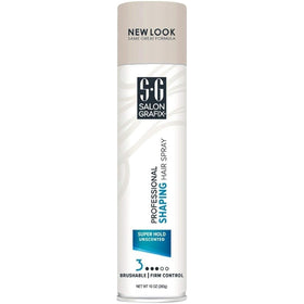 Salon Grafix hairspray being applied to an updo for lasting hold and smooth finish