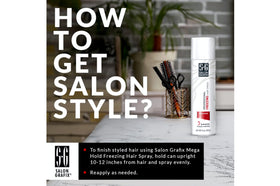 Salon Grafix texture close-up on styled hair showing smooth, sealed finish