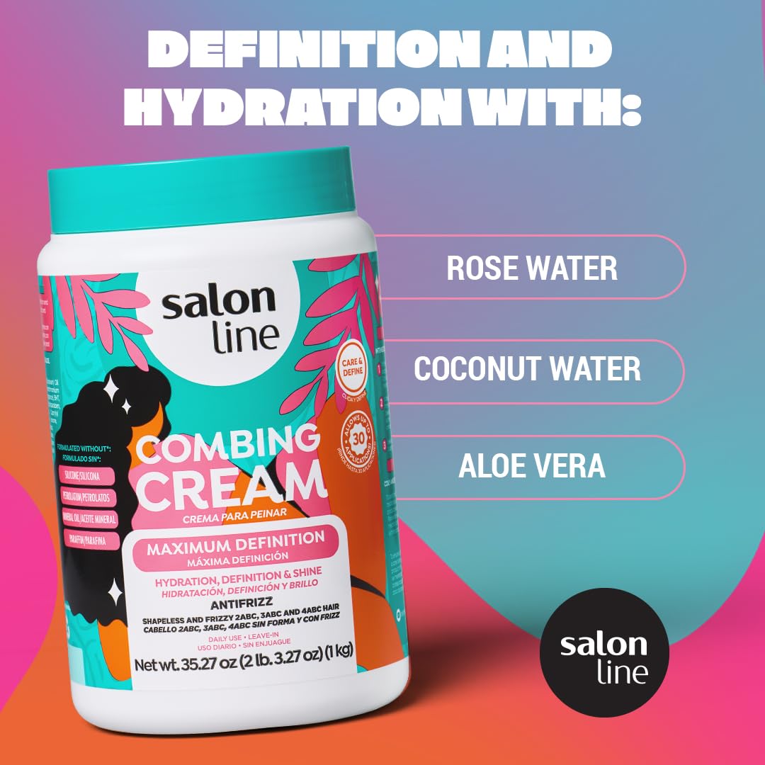 Salon Line application on damp hair demonstrating easier detangling