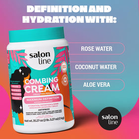 Salon Line application on damp hair demonstrating easier detangling