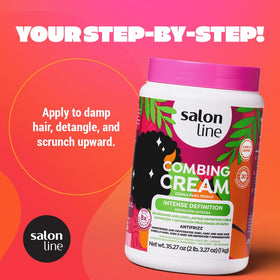Salon Line being applied to damp curls to define and reduce frizz