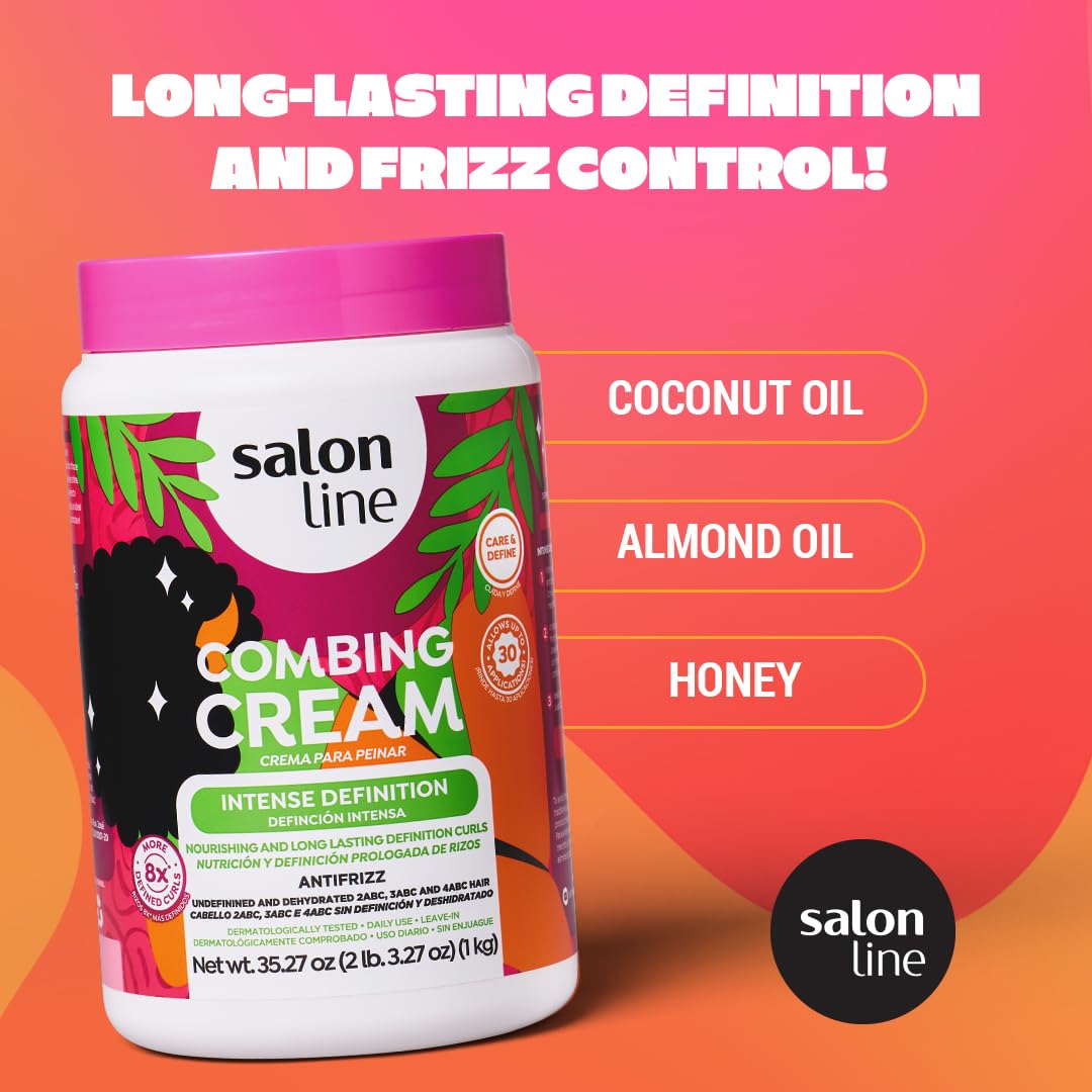 Salon Line detangling with a wide-tooth comb for easier styling and less breakage