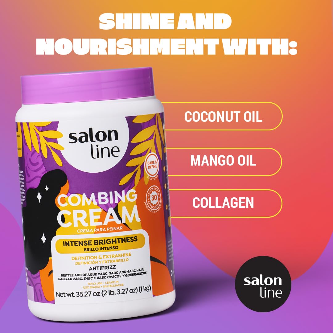 Salon Line applied while combing sections to reduce knots and breakage